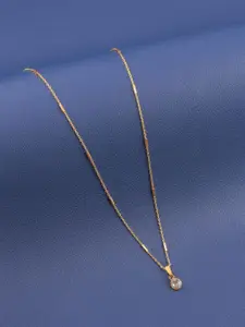 Boghra Sales Set Of 3 Gold-Plated American Diamond Studded & Beaded Pendants With Chains