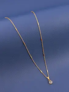 Boghra Sales Set Of 3 Gold-Plated American Diamond Studded Pendants With Chains