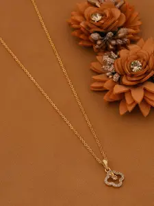 Boghra Sales Set Of 3 Gold-Plated American Diamond Studded Pendants With Chains