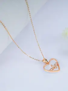 Boghra Sales Set Of 3 Gold-Plated American Diamond Studded Pendants With Chains