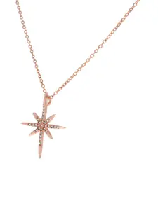 Anouk Rose Gold-Plated Contemporary Pendants with Chains