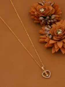 Boghra Sales Set Of 3 Gold-Plated Artificial Stones and Beads Pendant With Chain