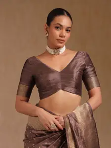 Soch Woven Design Zari Silk Blend Tussar Saree