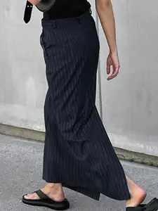 bebe Striped Straight Maxi Skirt