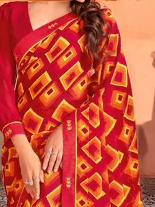 Sangria Bemberg Printed Saree With Blouse