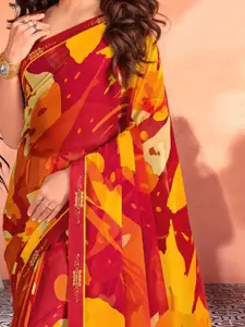 Sangria Bemberg Women Abstract Beads and Stones Saree With Blouse