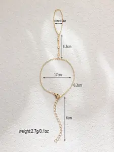 AQUASTREET Gold-Plated Stone Studded Skin Friendly Ring Bracelet