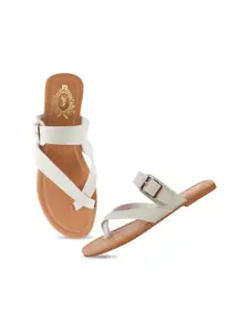 Stylestry Women Printed Open Toe Flats with Buckles