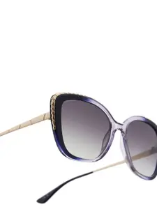 OPIUM Women UV Protection Plastic Butterfly Sunglasses OP-10227-C04-55