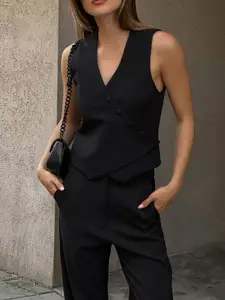 all about you V-Neck Top With Trousers Co-Ords