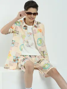 Monte Carlo Boys Printed Collared Shirt & Shorts With T-Shirt Clothing Set