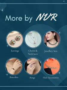 NVR Women Gold-Plated Artificial Stones & Beads Floral Wraparound Bracelet