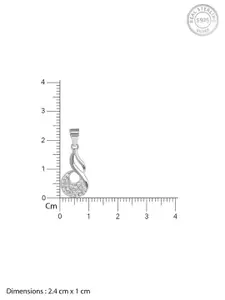 GIVA 925 Silver Rhodium-Plated Contemporary Swirlshine Zircon Studded Pendant with Chain