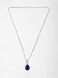 PUJVI Artificial Stones Studded Teardrop Shaped Pendant with Chain