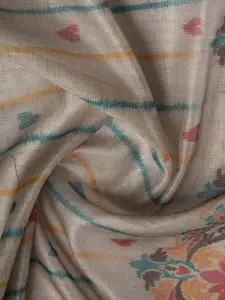 Meena Bazaar Floral Printed Chanderi Unstitched Dress Material