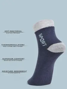 MJE 6-Pcs Patterned Anti-Bacterial Cotton Ankle Length Socks