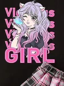 INCLUD Girls Girl Printed Short Sleeves T-Shirt With Skirt