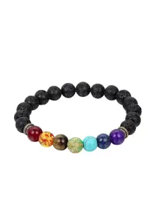 Sukhad Natural Stones Studded & Beaded Elasticated Bracelet