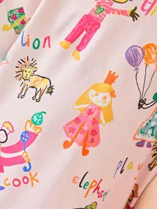 INCLUD Girls Printed Short Sleeves T-shirt With Shorts