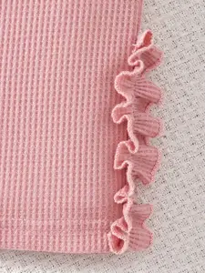 INCLUD Girls Self Design Short Sleeves Top With Trouser