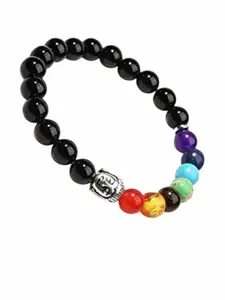 Sukhad Buddha Charms & 7 Chakra Reiki Beaded Elasticated Bracelet