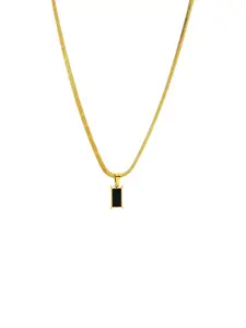 ARTKLIM Gold-Plated Stainless Steel Square Shaped Pendant with Chain