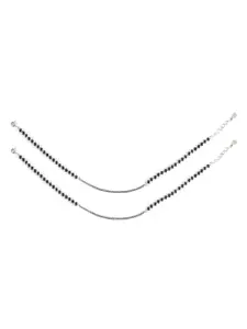 Paavni Rhodium-Plated Artificial Beads Anklet