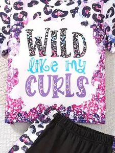 INCLUD Girls Printed Short Sleeves T-shirt With Shorts