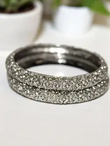 Jolly Faces Textured Oxidised Bangle