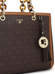 Da Milano Printed Leather Structured Satchel