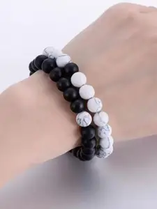 Sukhad Set of 2 Howlite Beaded Bracelets