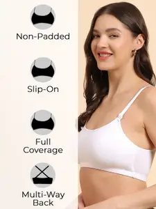 KOMLI Women Pack Of 3 Cotton Full Coverage Lightly Padded Bra