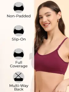 KOMLI Women Bralette Full Coverage Non-Padded Slip-On Cotton Bra