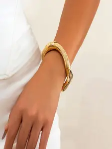 AQUASTREET Set of 2 Gold Plated Statement Cuff Bracelet