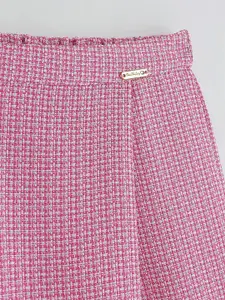 One Friday Girls Pink A-Line Fit Yarn Dyed Skirts