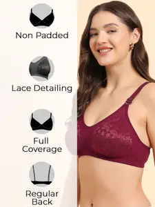 KOMLI Women Pack of 2 Cotton Full Coverage Minimizer Bra