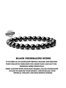 Sukhad Tourmaline Stone Beaded Elasticated Bracelet
