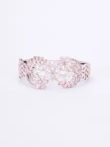 Opal Touch Women Brass Cubic Zirconia Tasselled Rose Gold-Plated Kada Bracelet