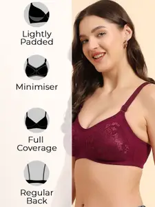 KOMLI Women Pack Of 2  Full Coverage Lightly Padded Cotton Bra