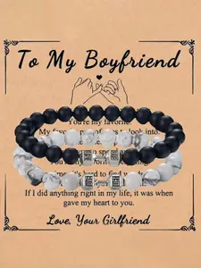 Sukhad Set Of 2 Beaded Elasticated Bracelets