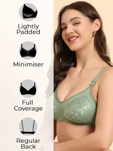 KOMLI Women Floral Seamless Full Coverage Lightly Padded Bra