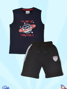 Lux Cozi Boys Printed T-shirt with Shorts