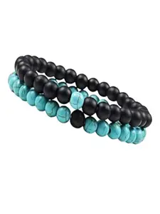 Sukhad Set Of 2 Crystal Studded Elasticated Bracelet
