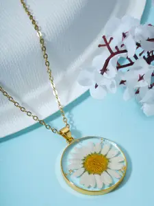 Bishty Fashion Gold-Plated Circular Pendants with Chains