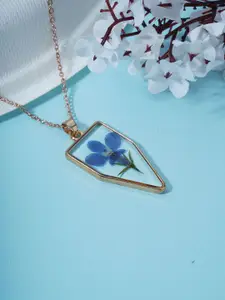 Bishty Fashion Rhodium-Plated Floral Pendants with Chains