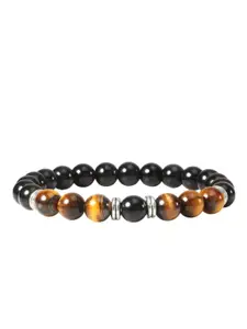 Sukhad Women Set of 2 Tigers Eye & Onyx Beaded Bracelet