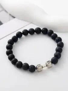 SALTY Pack of 2 Men Strength Beaded Stone Band - Silver