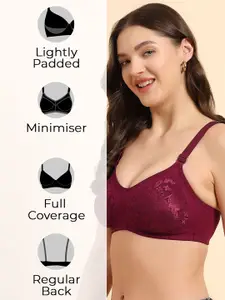 KOMLI Pack Of 3 Floral Full Coverage Lightly Padded  Bra