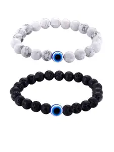 Sukhad Set Of 2 Artificial Beaded Elasticated Bracelet