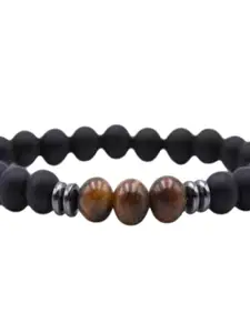 Sukhad Reiki Feng Shui Triple Protection Gemstone & Crystal Beaded Elasticated Bracelet